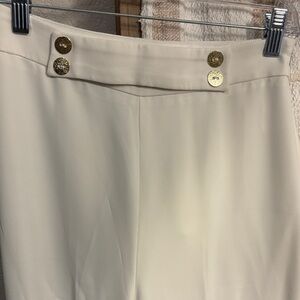 Express Cream Trousers with Gold Buttons